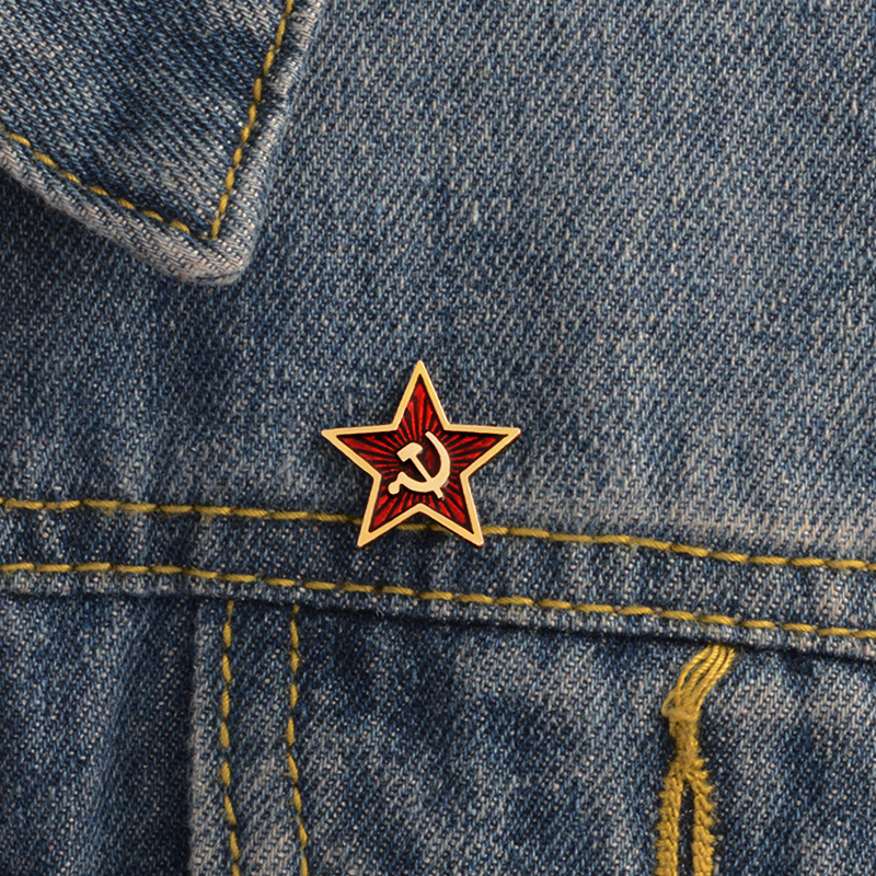 Collectible Vintage Brooches - USSR Red Star Badge Lapel Pins