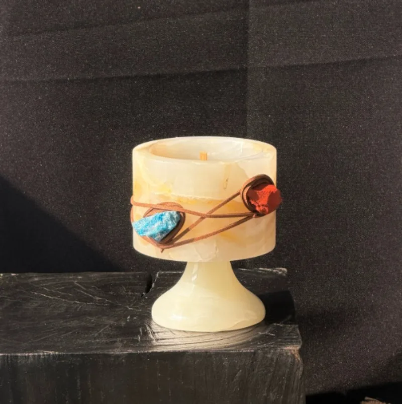 Nordic Amber Jade Candle Holde - Vintage Collectible Marbles recension och pris