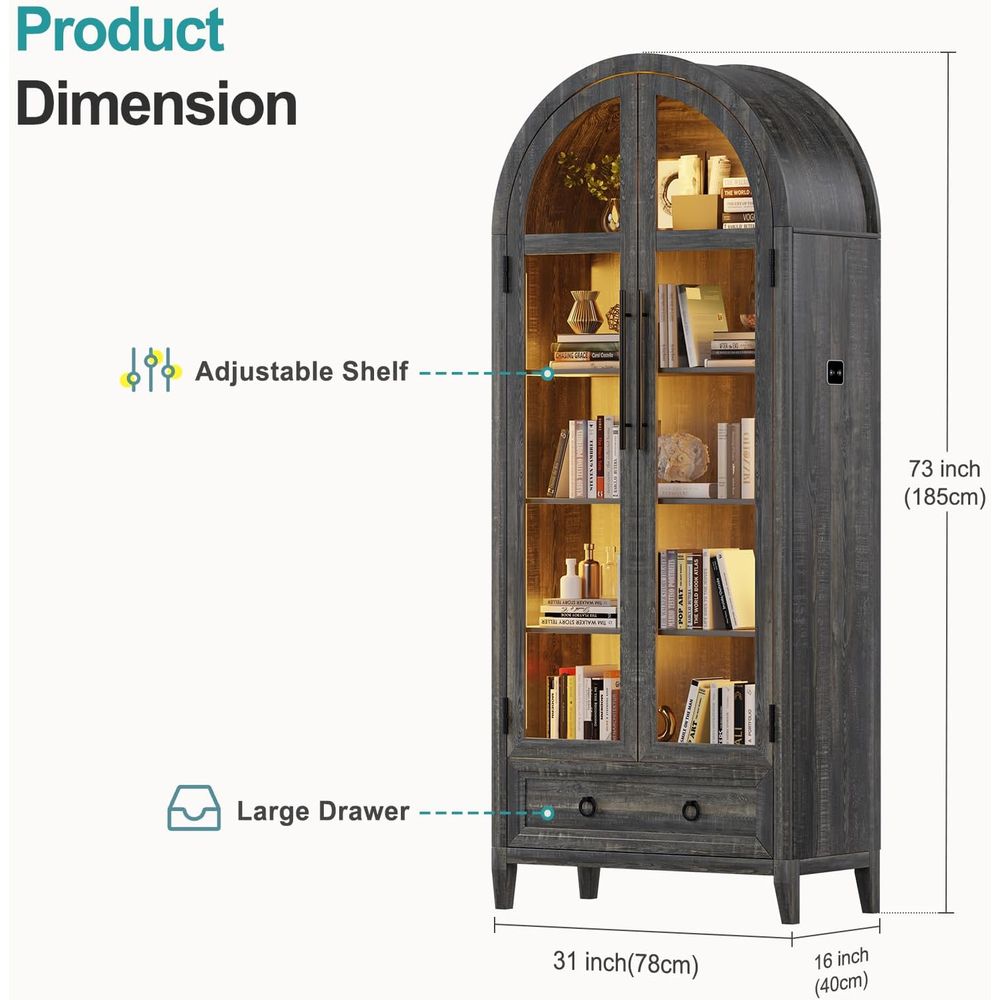73 Arched Glass Display Cabine - Collectible & Vintage Dolls For Wedding recension och pris