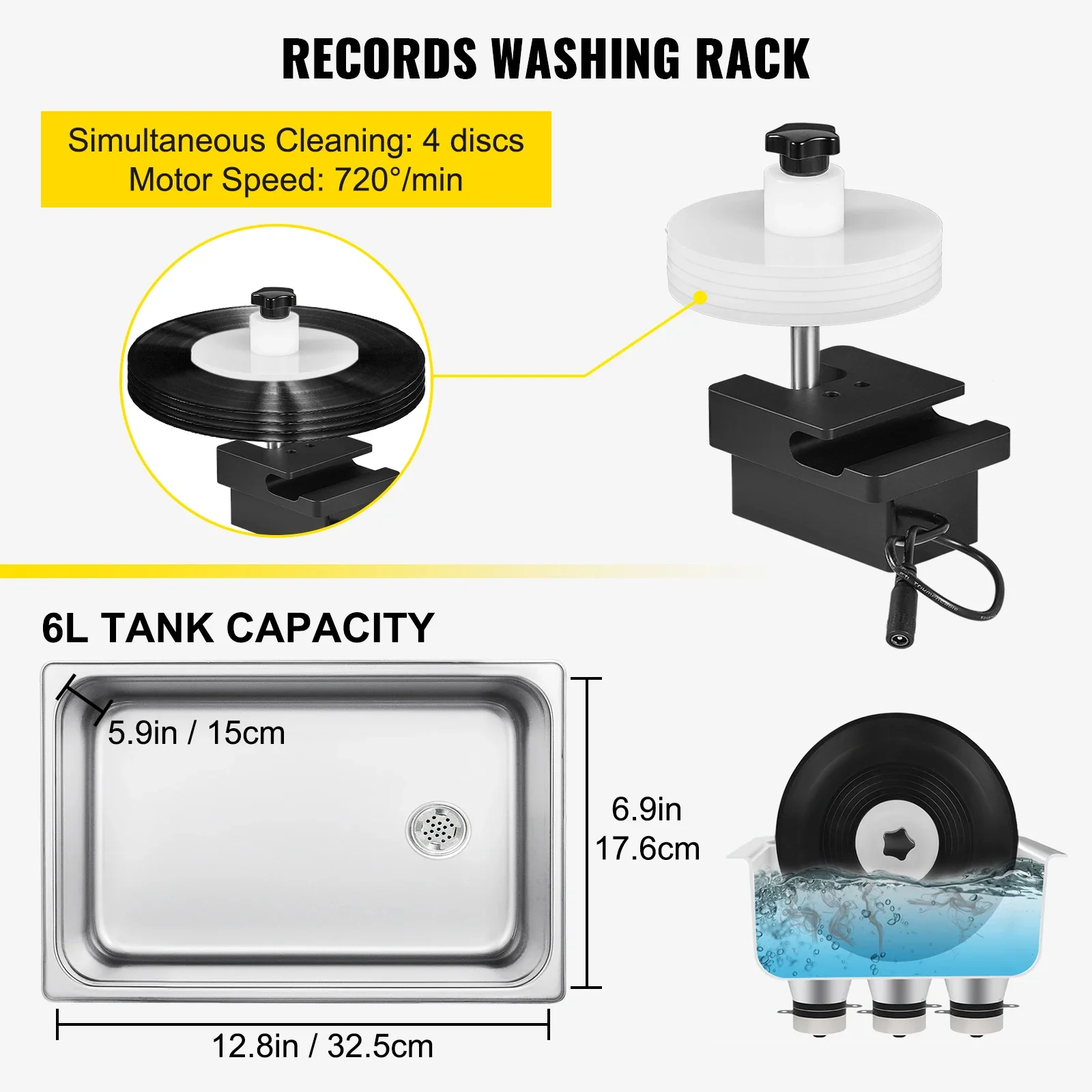 SIHAO 6L Ultrasonic Vinyl Reco - Vinyl Record Cleaner recension och pris