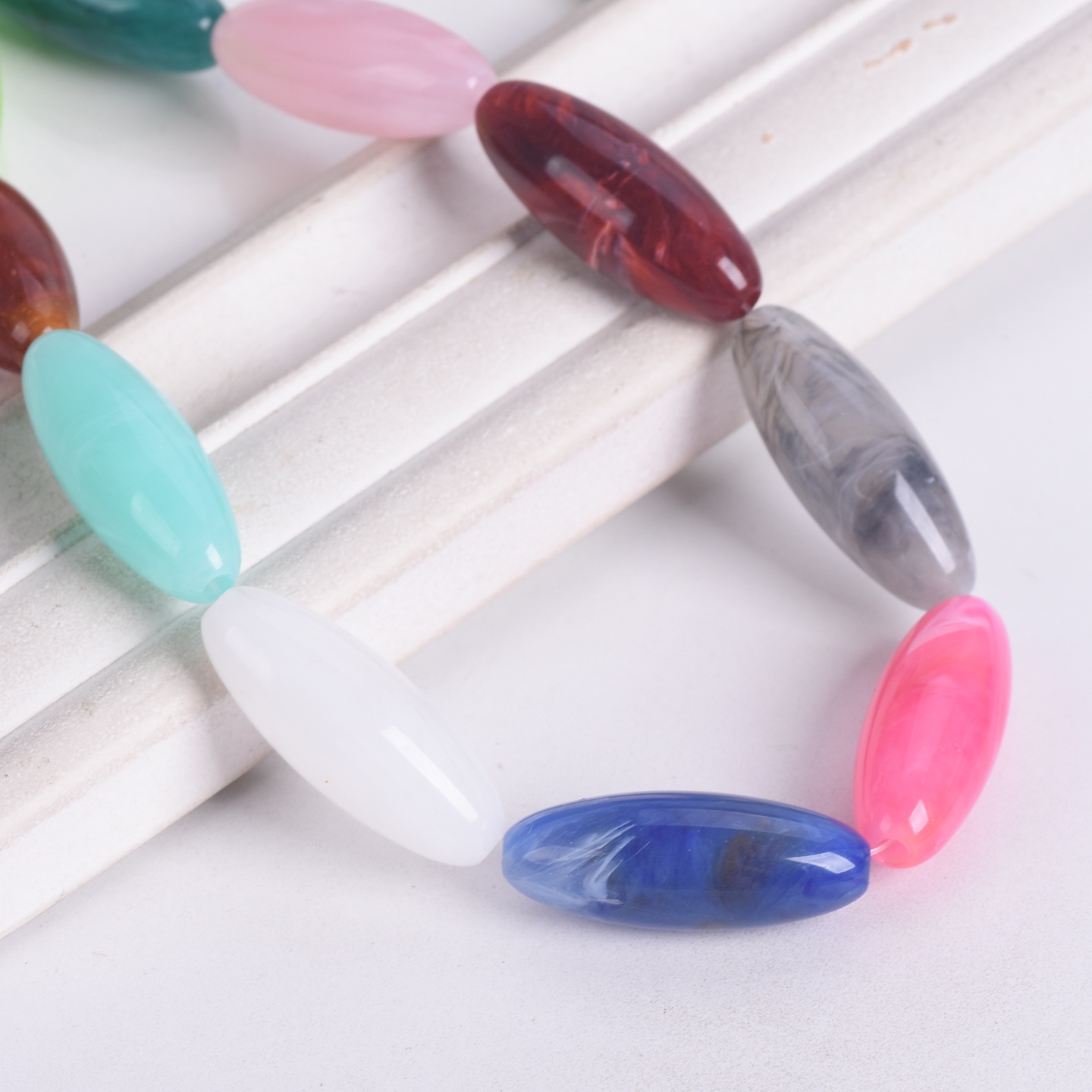 10pcs Rugby Oval Shape 31x12mm - Vintage Collectible Marbles recension och pris