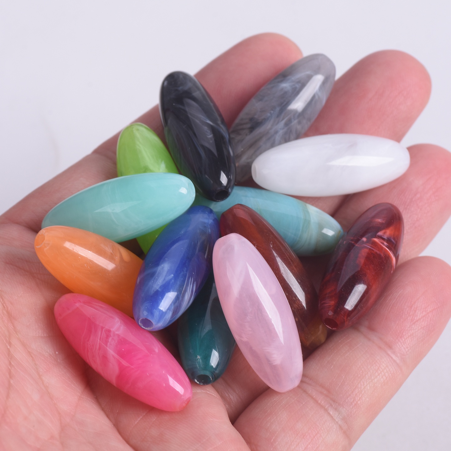 10pcs Rugby Oval Shape 31x12mm - Vintage Collectible Marbles recension och pris