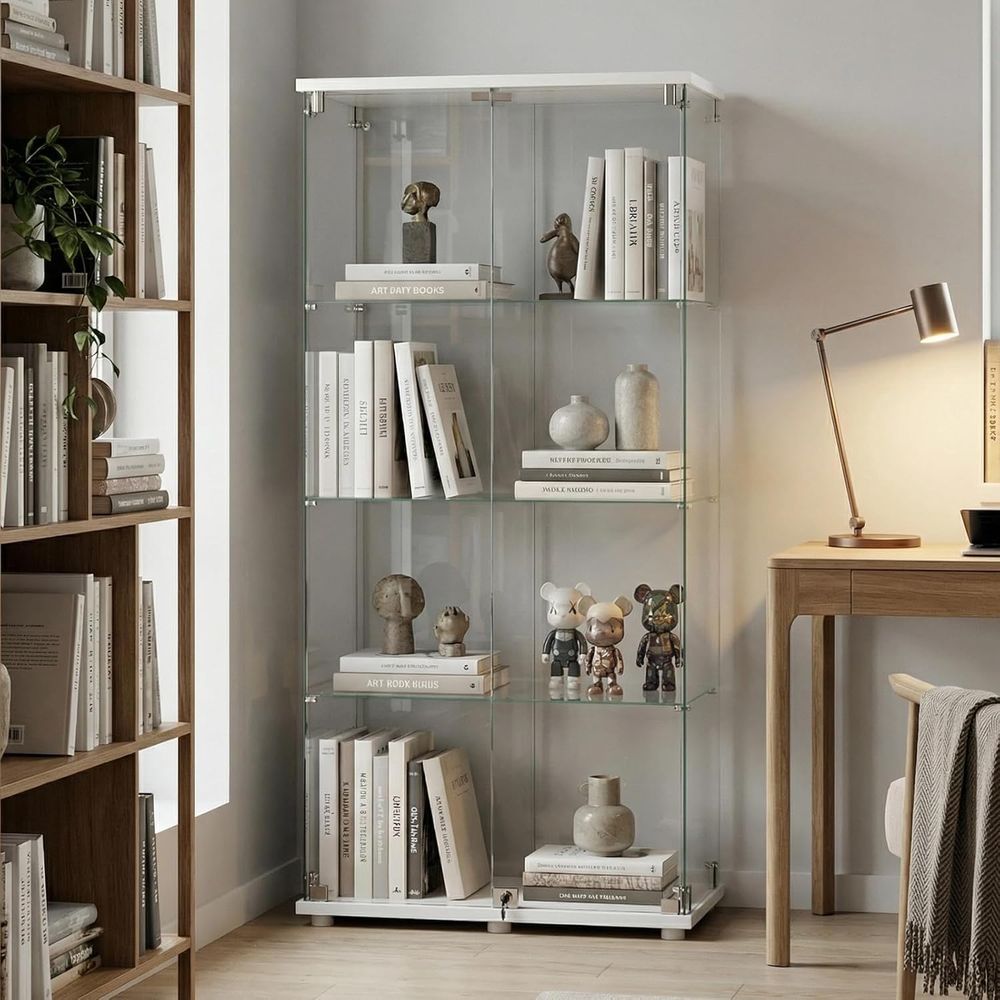 Tempered Glass Display Cabinet - Collectible & Vintage Dolls For Wedding recension och pris