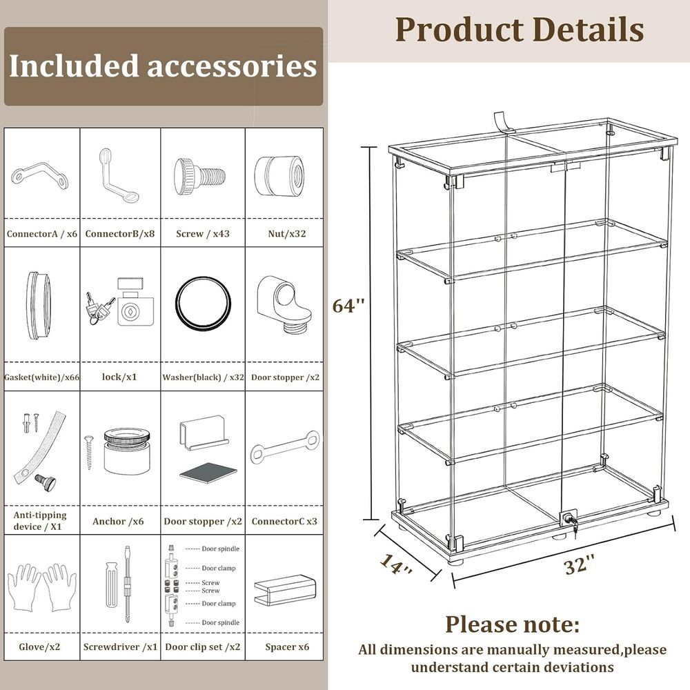 Tempered Glass Display Cabinet - Collectible & Vintage Dolls For Wedding recension och pris
