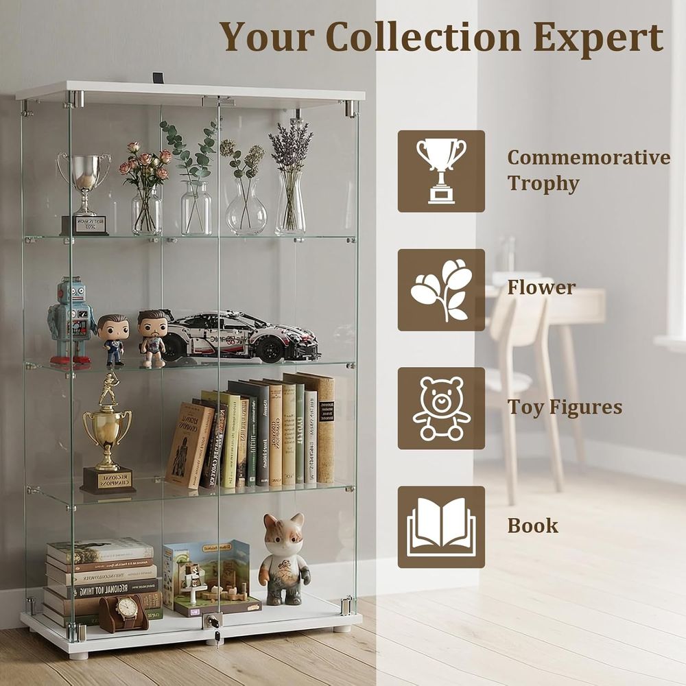 Tempered Glass Display Cabinet - Collectible & Vintage Dolls For Wedding recension och pris
