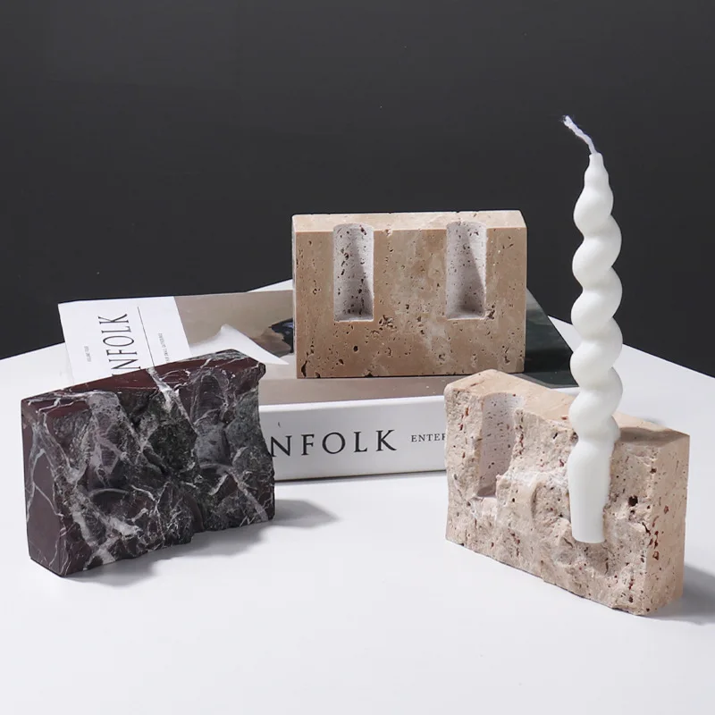 Natural Marble Stone Candle Ho - Vintage Collectible Marbles recension och pris