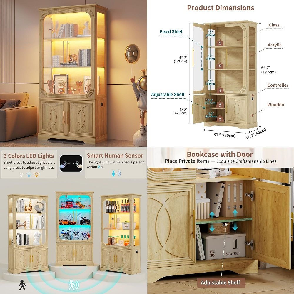 Display Cabinet with Glass Doo - Collectible & Vintage Dolls For Wedding recension och pris