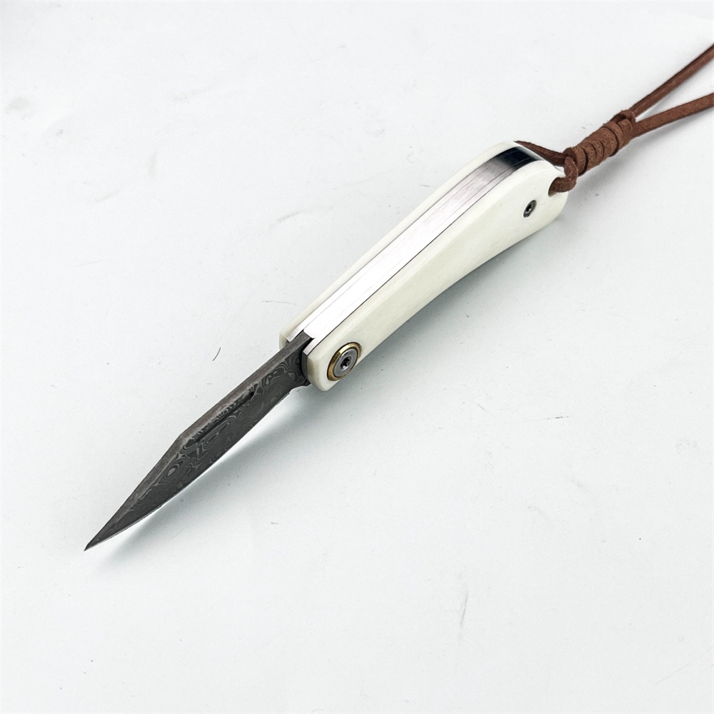Compact Vintage Damascus Foldi - Vintage Collectible Knife recension och pris