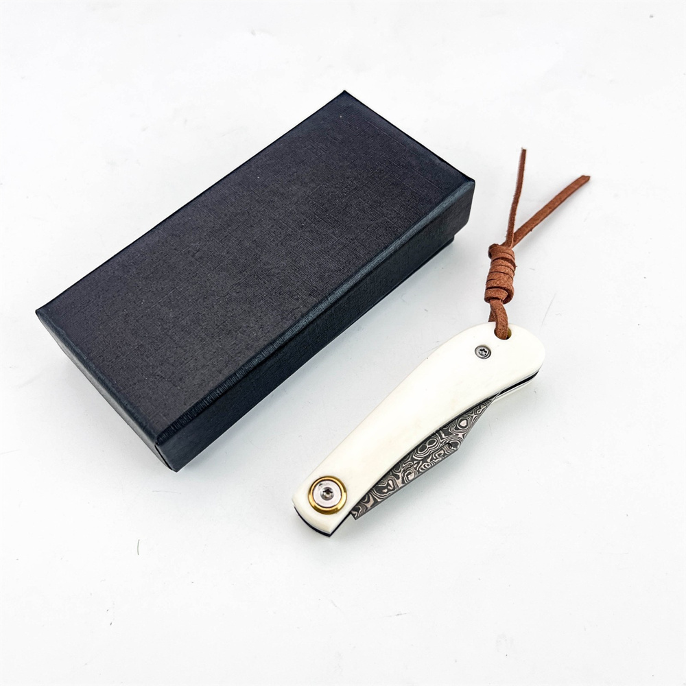 Compact Vintage Damascus Foldi - Vintage Collectible Knife recension och pris