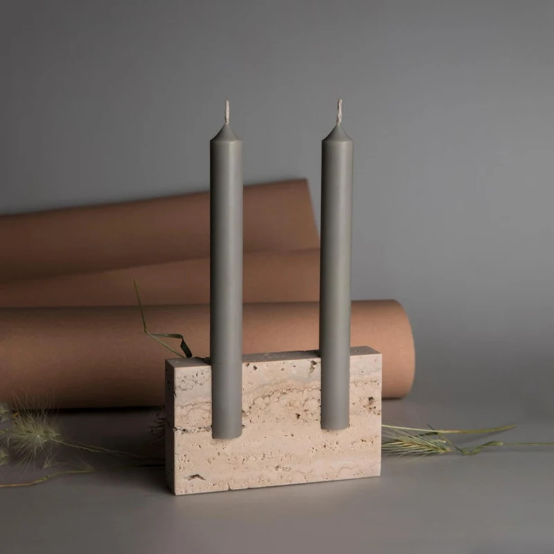 2 Holes Marble Taper Candle Ho - Vintage Collectible Marbles recension och pris