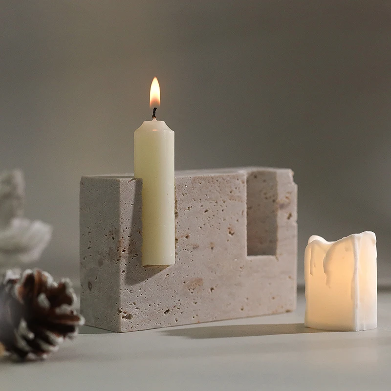 2 Holes Marble Taper Candle Ho - Vintage Collectible Marbles recension och pris