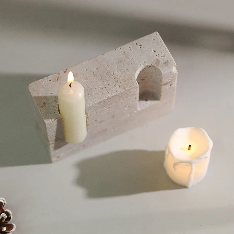 2 Holes Marble Taper Candle Ho - Vintage Collectible Marbles recension och pris