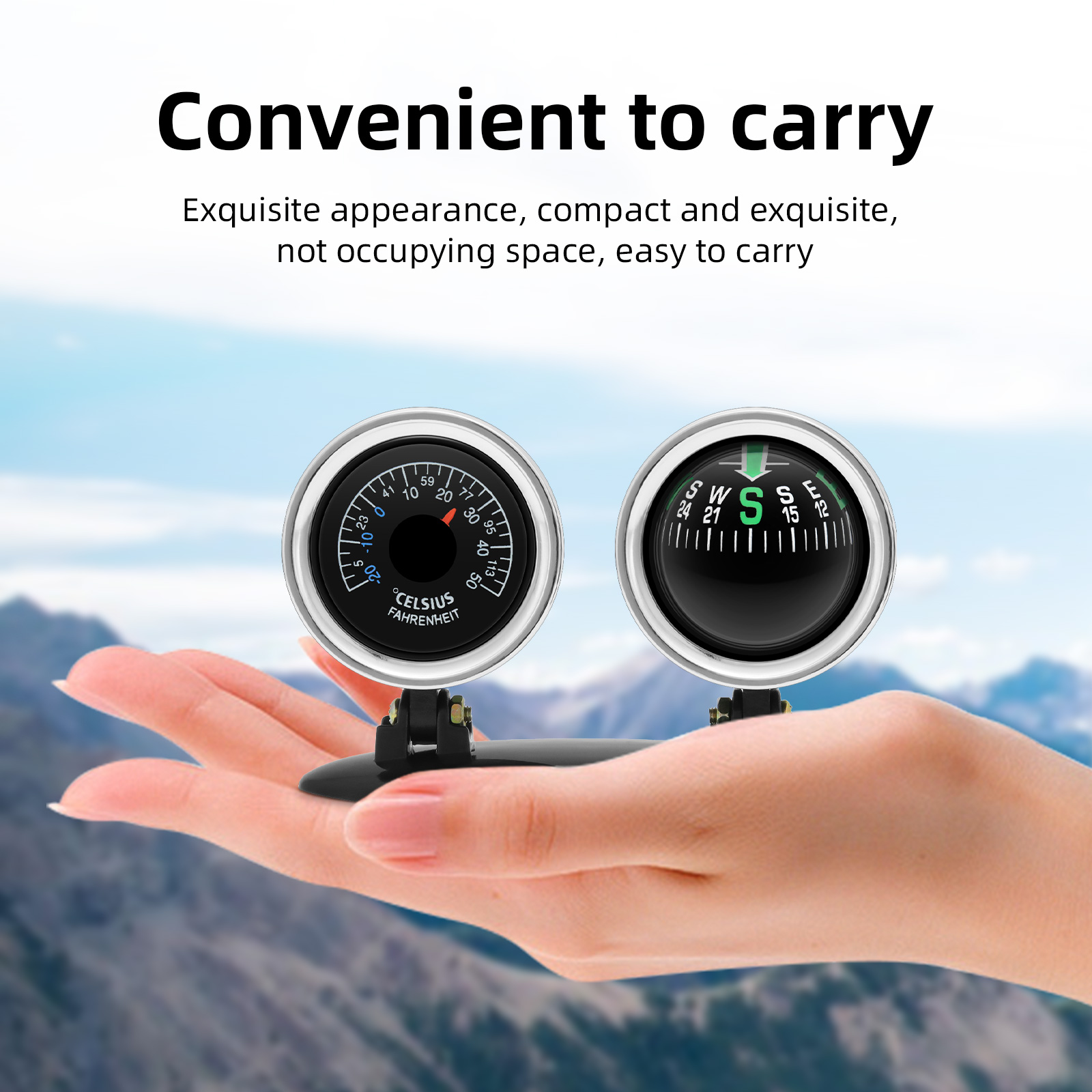 Car Ornaments Compass Thermome - Analog Meter Gauge recension och pris