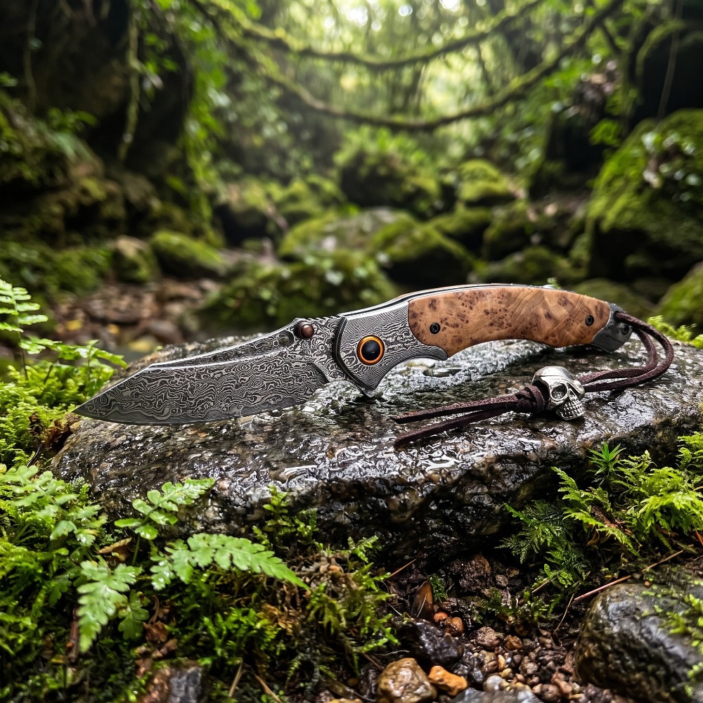 High Hardness Damascus Pattern - Vintage Collectible Knife recension och pris