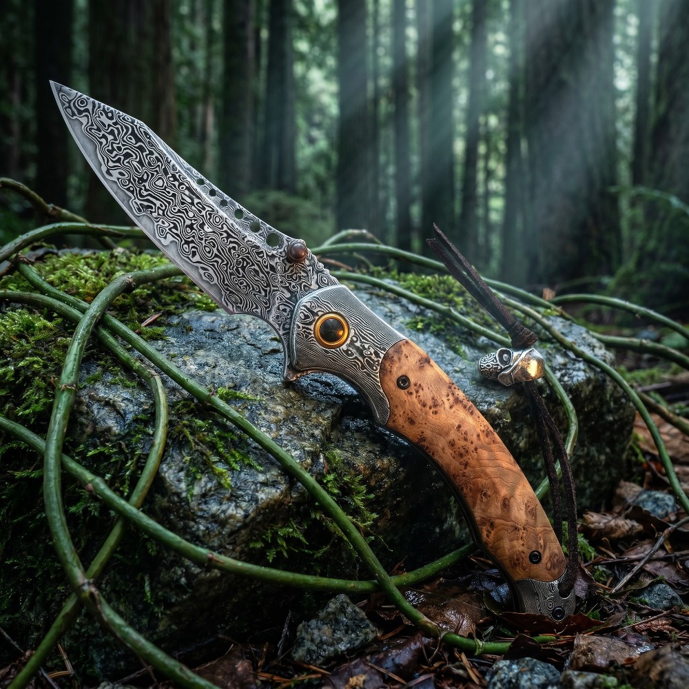 High Hardness Damascus Pattern - Vintage Collectible Knife recension och pris